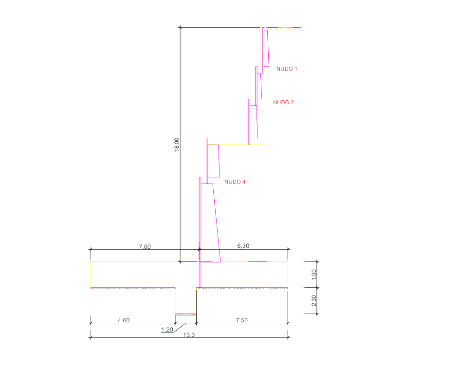 MURO CON TRASDOS ESCALONADO