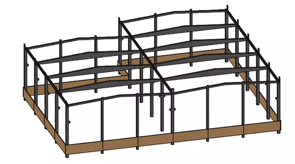 Estructura prefabricada de hormigón para nave industrial con grúa puente
